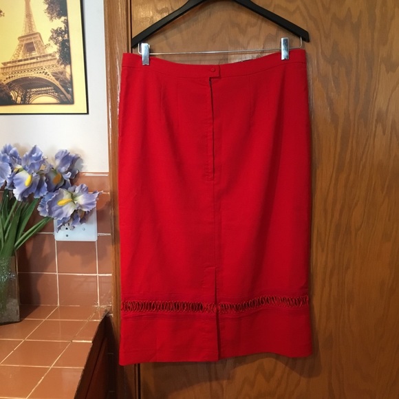 Bettie Page Tatyana Red Pencil Skirt 4xl - Picture 6 of 8